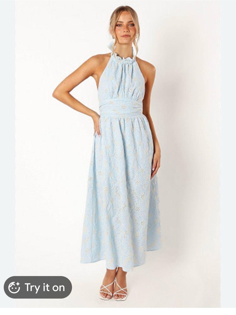 Petal & Pup NWT Size 10))Women's Taila
Halterneck Midi Dress aLight Blue